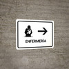 Nursing Room With Right Arrow White Spanish Landscape - Wall Sign