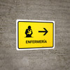 Nursing Room With Right Arrow Yellow Spanish Landscape - Wall Sign