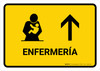 Nursing Room With Up Arrow Yellow Spanish Landscape - Wall Sign