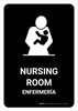 Nursing Room Black Bilingual Spanish Portrait - Wall Sign Nursing Room Black Bilingual Spanish Portrait - Wall Sign