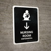 Nursing Room With Down Arrow Black Bilingual Spanish Portrait - Wall Sign