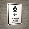 Nursing Room With Left Arrow White Bilingual Spanish Portrait - Wall Sign