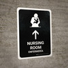 Nursing Room With Up Arrow Black Bilingual Spanish Portrait - Wall Sign