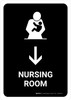 Nursing Room With Down Arrow Black Portrait - Wall Sign