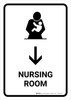 Nursing Room With Down Arrow White Portrait - Wall Sign Nursing Room With Down Arrow White Portrait - Wall Sign