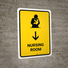 Nursing Room With Down Arrow Yellow Portrait - Wall Sign