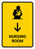 Nursing Room With Down Arrow Yellow Portrait - Wall Sign