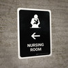 Nursing Room With Left Arrow Black Portrait - Wall Sign