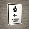 Nursing Room With Left Arrow White Portrait - Wall Sign