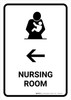 Nursing Room With Left Arrow White Portrait - Wall Sign