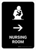 Nursing Room With Right Arrow Black Portrait - Wall Sign