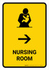 Nursing Room With Right Arrow Yellow Portrait - Wall Sign