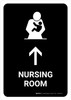 Nursing Room With Up Arrow Black Portrait - Wall Sign