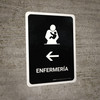 Nursing Room With Left Arrow Black Spanish Portrait - Wall Sign