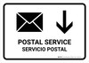 Postal Service With Down Arrow White Bilingual Spanish Landscape - Wall Sign Postal Service With Down Arrow White Bilingual Spanish Landscape - Wall Sign