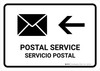 Postal Service With Left Arrow White Bilingual Spanish Landscape - Wall Sign