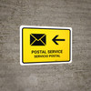 Postal Service With Left Arrow Yellow Bilingual Spanish Landscape - Wall Sign