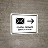 Postal Service With Right Arrow White Bilingual Spanish Landscape - Wall Sign