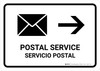 Postal Service With Right Arrow White Bilingual Spanish Landscape - Wall Sign