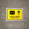 Postal Service With Up Arrow Yellow Bilingual Spanish Landscape - Wall Sign