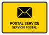 Postal Service Yellow Bilingual Spanish Landscape - Wall Sign