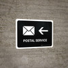 Postal Service With Left Arrow Black Landscape - Wall Sign