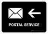Postal Service With Left Arrow Black Landscape - Wall Sign