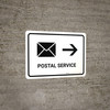 Postal Service With Right Arrow White Landscape - Wall Sign Postal Service With Right Arrow White Landscape - Wall Sign