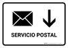 Postal Service With Down Arrow White Spanish Landscape - Wall Sign Postal Service With Down Arrow White Spanish Landscape - Wall Sign