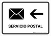 Postal Service With Left Arrow White Spanish Landscape - Wall Sign Postal Service With Left Arrow White Spanish Landscape - Wall Sign