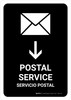 Postal Service With Down Arrow Black Bilingual Spanish Portrait - Wall Sign