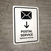 Postal Service With Down Arrow White Bilingual Spanish Portrait - Wall Sign