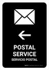 Postal Service With Left Arrow Black Bilingual Portrait - Wall Sign