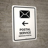 Postal Service With Left Arrow White Bilingual Portrait - Wall Sign Postal Service With Left Arrow White Bilingual Portrait - Wall Sign