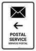 Postal Service With Left Arrow White Bilingual Portrait - Wall Sign Postal Service With Left Arrow White Bilingual Portrait - Wall Sign