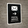 Postal Service With Right Arrow Black Bilingual Portrait - Wall Sign Postal Service With Right Arrow Black Bilingual Portrait - Wall Sign