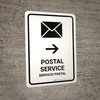 Postal Service With Right Arrow White Bilingual Spanish Portrait - Wall Sign Postal Service With Right Arrow White Bilingual Spanish Portrait - Wall Sign