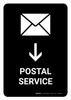 Postal Service With Down Arrow Black Portrait - Wall Sign Postal Service With Down Arrow Black Portrait - Wall Sign