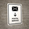 Postal Service With Down Arrow White Portrait - Wall Sign