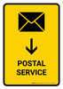 Postal Service With Down Arrow Yellow Portrait - Wall Sign