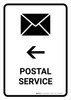 Postal Service With Left Arrow White Portrait - Wall Sign