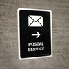 Postal Service With Right Arrow Black Portrait - Wall Sign