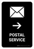 Postal Service With Right Arrow Black Portrait - Wall Sign