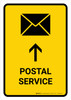 Postal Service With Up Arrow Yellow Portrait - Wall Sign Postal Service With Up Arrow Yellow Portrait - Wall Sign