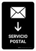 Postal Service With Down Arrow Black Spanish Portrait - Wall Sign