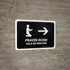 Prayer Room With Right Arrow Black Bilingual Spanish Landscape - Wall Sign Prayer Room With Right Arrow Black Bilingual Spanish Landscape - Wall Sign