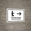 Prayer Room With Right Arrow White Bilingual Spanish Landscape - Wall Sign