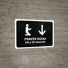 Prayer Room With Up Arrow Black Bilingual Spanish Landscape - Wall Sign