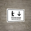 Prayer Room With Up Arrow White Bilingual Spanish Landscape - Wall Sign Prayer Room With Up Arrow White Bilingual Spanish Landscape - Wall Sign