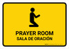 Prayer Room Yellow Bilingual Spanish Landscape - Wall Sign